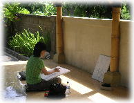 バリ絵画教室の制作過程